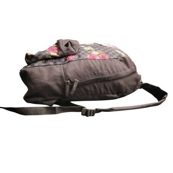 Vans Off The Wall Floral Checked Standard Size Book Bag Travel School Backpack - Picture 5 of 10